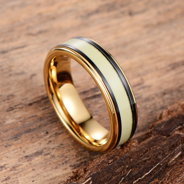 Somen 6mm/8mm Free Sample Tungsten Ring 24k Gold Plated Brushed Gold Wedding Rings Third Party Appraisal Men Ring Gold Plated