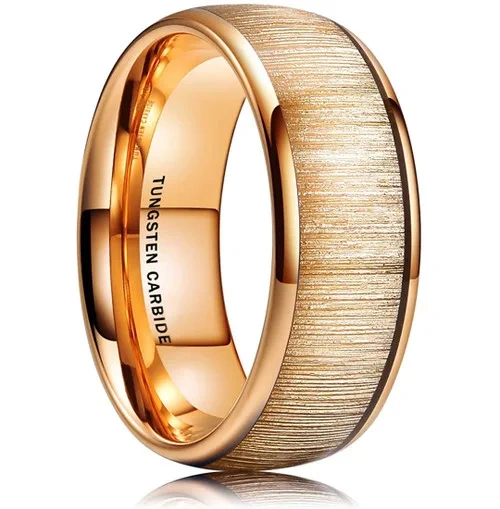 Custom Inlay Tungsten Rings 18k Gold Men Rings Jewelry Ring
