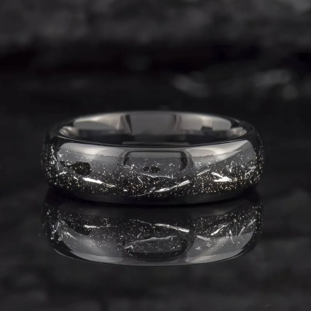 Wholesale Luxury Custom Design Ring Silver Gold Leaf Inlaid Tungsten Steel Rings for Men Black Tungsten Ring Prices Lowest