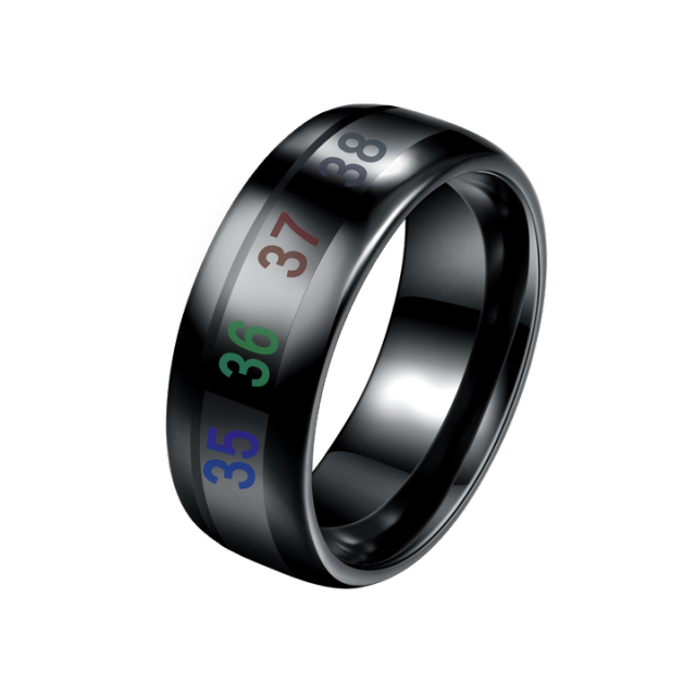 WholesaleJewelry Color Changing Mood Body Temperature Black Smart Rings Tungsten Carbide Ring