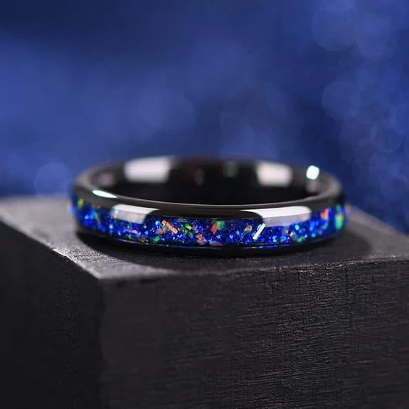 Wholesale Tungsten Carbide Custom IP Black Plated Tungsten Wedding Ring 6MM 4MM Couple Ring Jewelry for Women Men