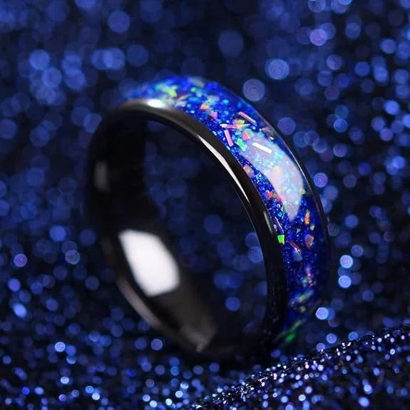 Wholesale Tungsten Carbide Custom IP Black Plated Tungsten Wedding Ring 6MM 4MM Couple Ring Jewelry for Women Men