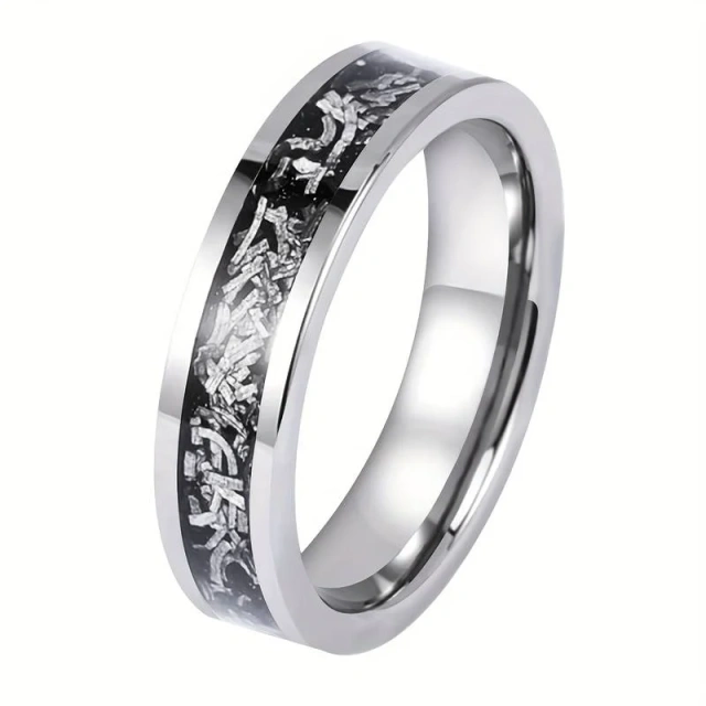Custom Engagement Band Tungsten Steel Silver 4MM Tungsten Meteorite Ring Accessories Women Rings Jewelry Womens