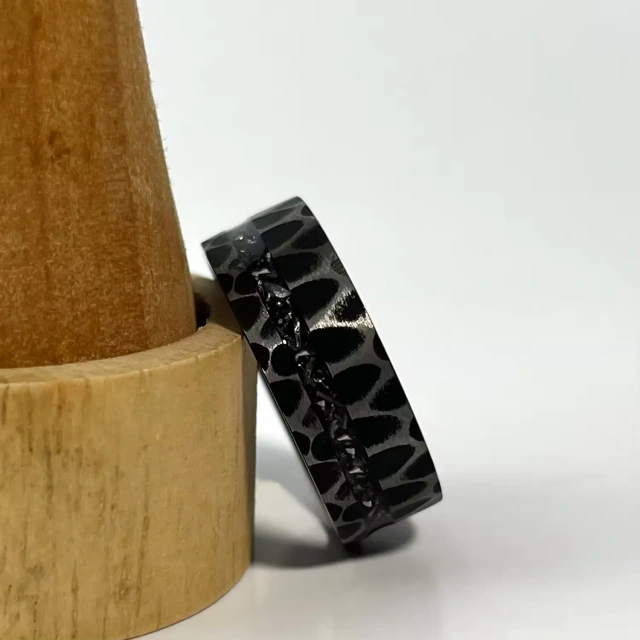 Tungsten Ring Wholesale Price 8mm Black Tungsten Carbide for Men Rings Inlay Meteorite Fine Jewelry