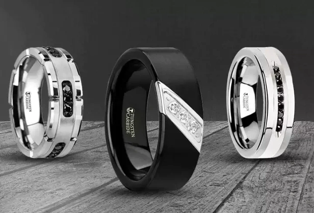 New Design 8mm Cz Stone Inlay Black Tungsten Carbide Ring for Men Women Eternity Fashion Engagement Wedding Band Comfort Fit