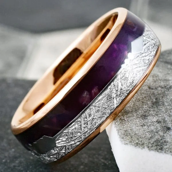 Trending Custom Tungsten Women Men Rings With Agate Inlay Luxury Gold Plated Tungsten Ring Wedding Ring Fashion Jewelry