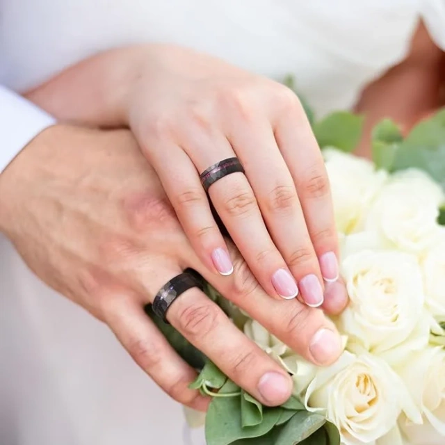 Black Blue Galaxy Red Opal Custom Tungsten Jewelry Fashion Men Women Rings for Couple Wedding Rings Tungsten Carbide Ring