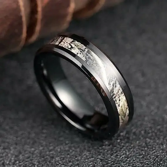 Luxury Fashion Silver Plated Jewelry Inlay Natural Stone Tungsten Carbide Rings for Men