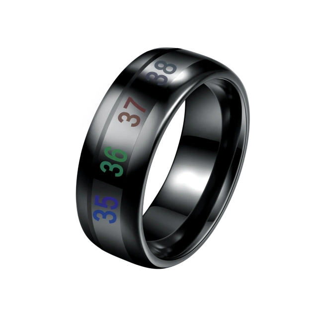 WholesaleJewelry Color Changing Mood Body Temperature Black Smart Rings Tungsten Carbide Ring