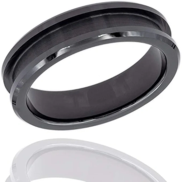 Wholesale Price Direct Sell Black Plated Tungsten Carbide Ring Core 8mm 6mm 4mm 2mm Tungsten Ring Core for Inlay