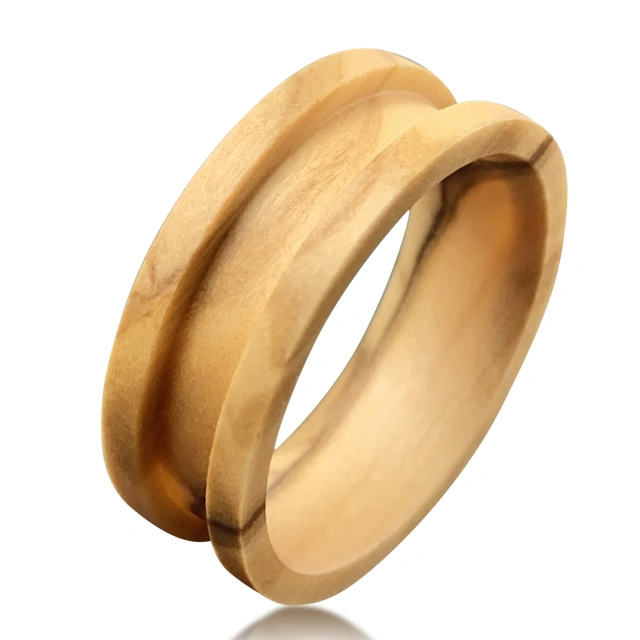 High Quality 4mm 6mm 8mm Whiskey Barrel Oak Wood Ring Cores Dome Edge Raw Blank Base Inlay for Fashion Rings