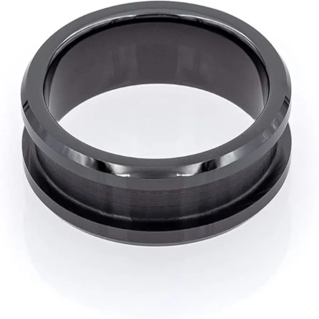 Wholesale Price Direct Sell Black Plated Tungsten Carbide Ring Core 8mm 6mm 4mm 2mm Tungsten Ring Core for Inlay