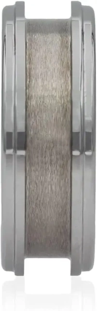 China Supplier Tungsten Titanium Channel Ring Blanks High Polished Grooved Stainless Steel Ring Core Blank Rings with Step