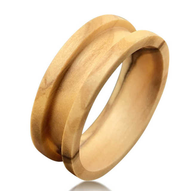 High Quality 4mm 6mm 8mm Whiskey Barrel Oak Wood Ring Cores Dome Edge Raw Blank Base Inlay for Fashion Rings