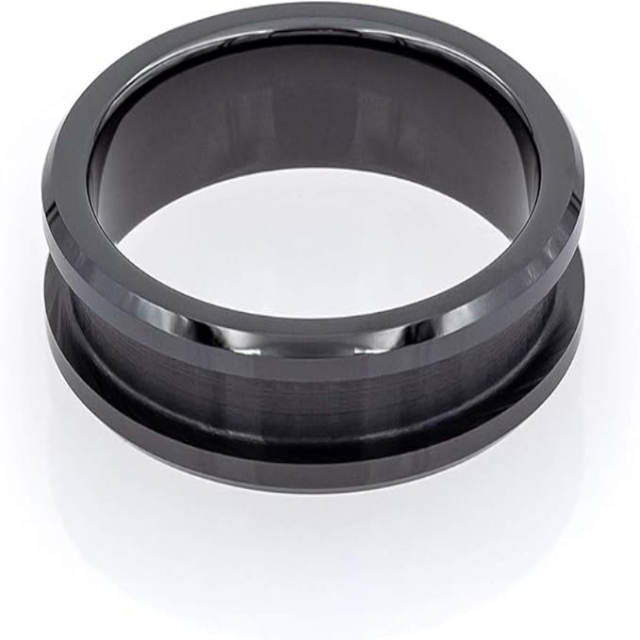 Wholesale Price Direct Sell Black Plated Tungsten Carbide Ring Core 8mm 6mm 4mm 2mm Tungsten Ring Core for Inlay