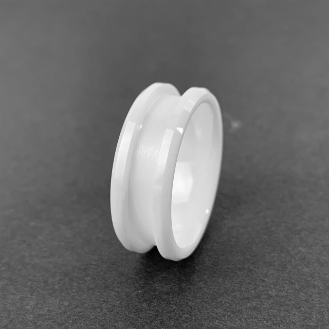 Wholesale 8mm White Ceramic Inlay Ring Blanks For Inlay Women Wedding Bands Fashion Jewelry Rings
