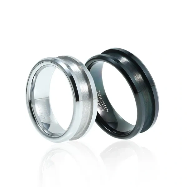 8mm Black Plated Silver Plated Stainless Titanium Tungsten Carbide Ring Steel Rings Blank Core for Inlay Men Ring
