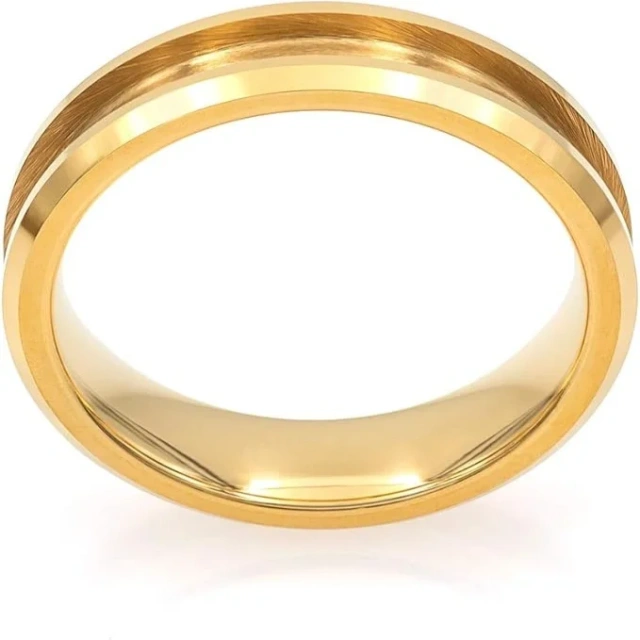 Gold Plated 8mm 6mm Blank Core Tungsten Ring for Men Jewelry Tungsten Carbide Ring Blank Core for Inlay Men Women Wedding Band