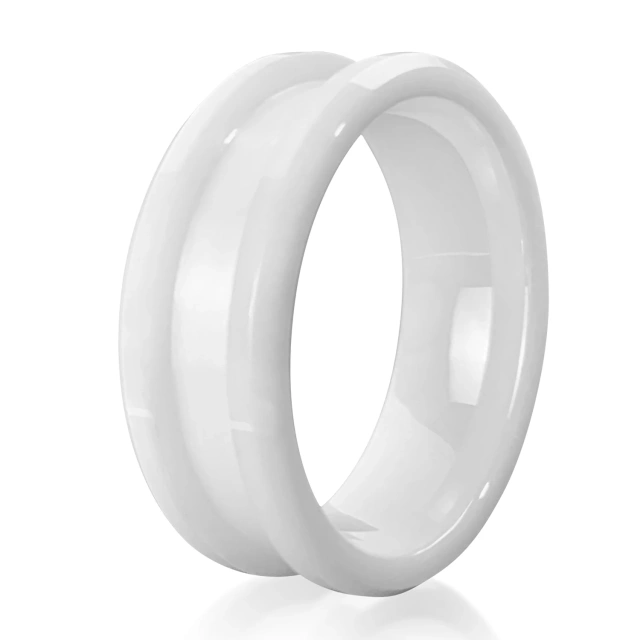 Wholesale 8mm White Ceramic Inlay Ring Blanks For Inlay Women Wedding Bands Fashion Jewelry Rings