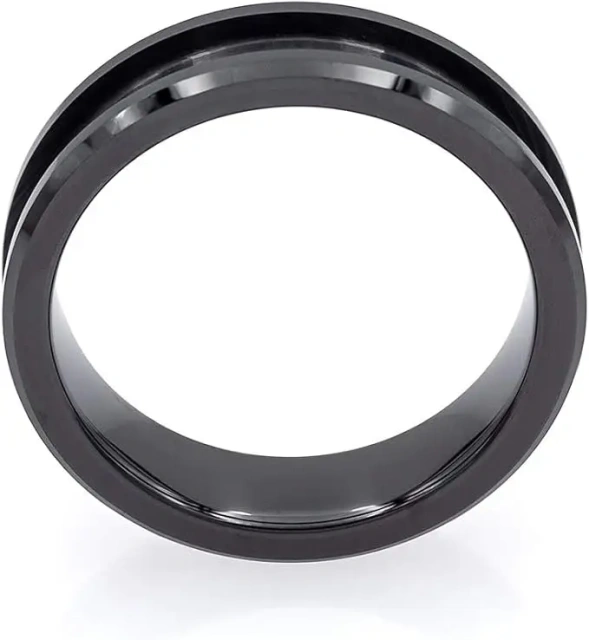 Wholesale Price Direct Sell Black Plated Tungsten Carbide Ring Core 8mm 6mm 4mm 2mm Tungsten Ring Core for Inlay