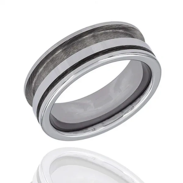 8mm Black Plated Silver Plated Stainless Titanium Tungsten Carbide Ring Steel Rings Blank Core for Inlay Men Ring