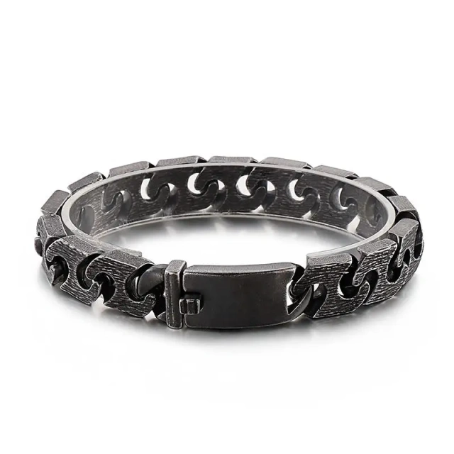 Men 220mm Silver/grey Punk Stainless Steel Links Bracelet