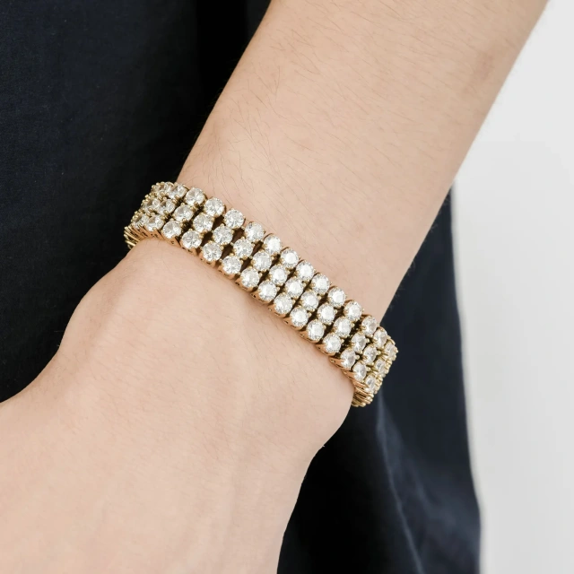 China Supplier Men Zircon Stainless Steel Bracelet Gold and Silver Plated Wholesale Price