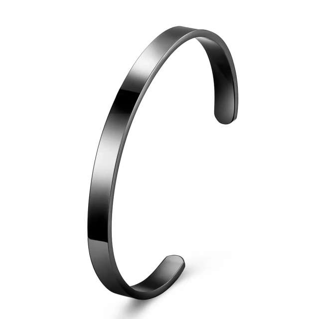 Men Engraved Bracelet Stainless Steel 4-8mm Width Customized Simple Plain Cuff Bangle 316L Stainless Steel Metal Bracelet Blanks