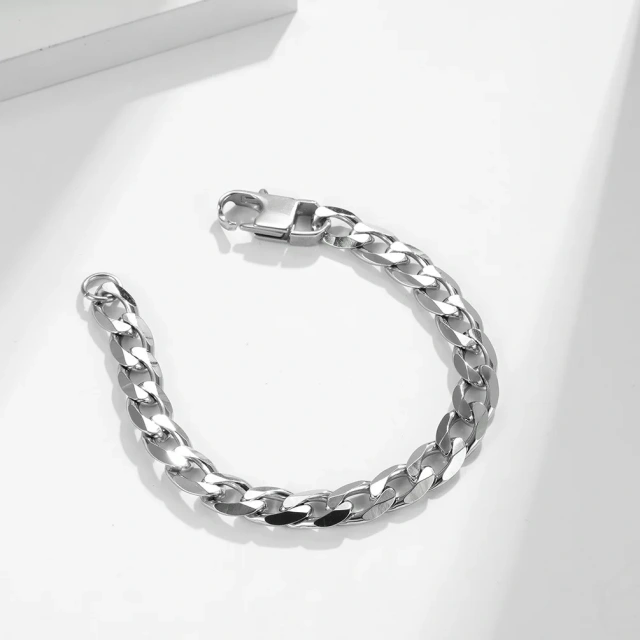 In Stock Fashion Jewelry 19CM 21CM Steel Cuban Bracelet Men Stainless Steel Bracelet Silver Gold Bracelet for Man