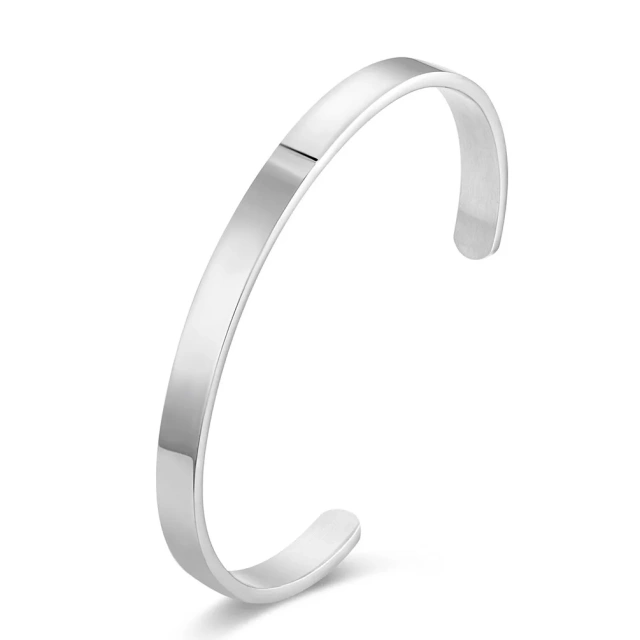 Men Engraved Bracelet Stainless Steel 4-8mm Width Customized Simple Plain Cuff Bangle 316L Stainless Steel Metal Bracelet Blanks
