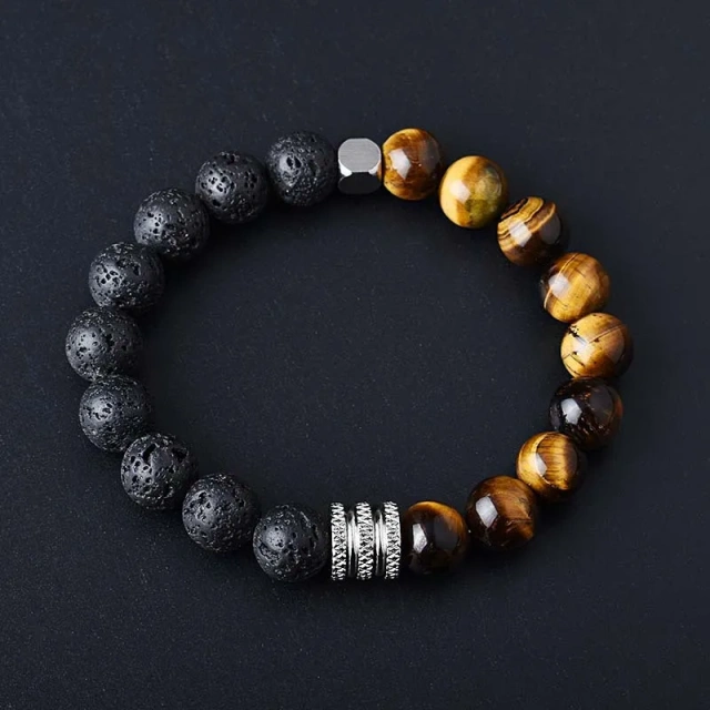 Ready to Ship Hottest 20CM Stainless Steel Bracelet Men Luxury Tiger Eye Bracelet Stone Bracelet Natural Fashion Jewelry