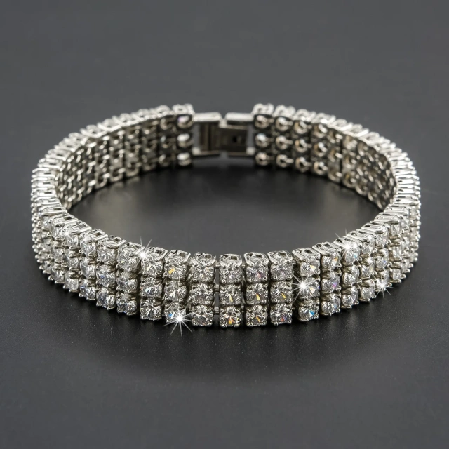 China Supplier Men Zircon Stainless Steel Bracelet Gold and Silver Plated Wholesale Price