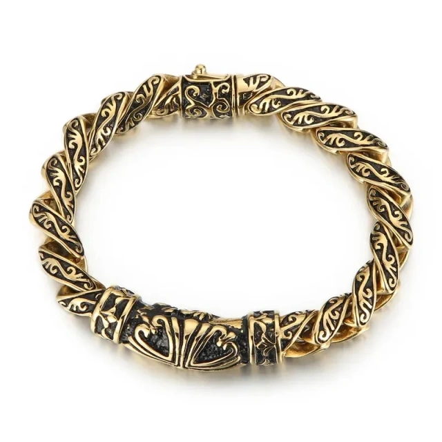 10mm Nordic Viking Bracelet Wholesale Stainless Steel Link Chain Bracelet for Men