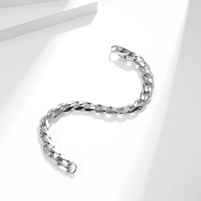 In Stock Fashion Jewelry 19CM 21CM Steel Cuban Bracelet Men Stainless Steel Bracelet Silver Gold Bracelet for Man