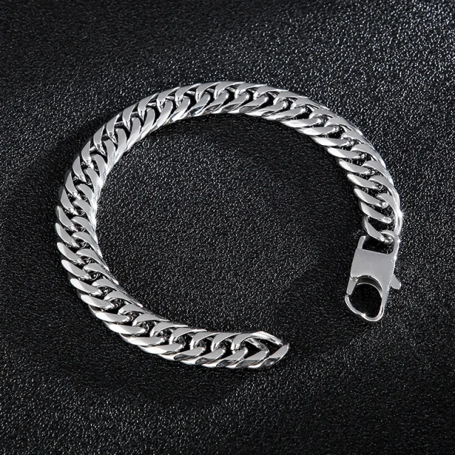 Mens 210mm Casual Stainless Steel Hip Hop Rapper Cuban Links Bracelet