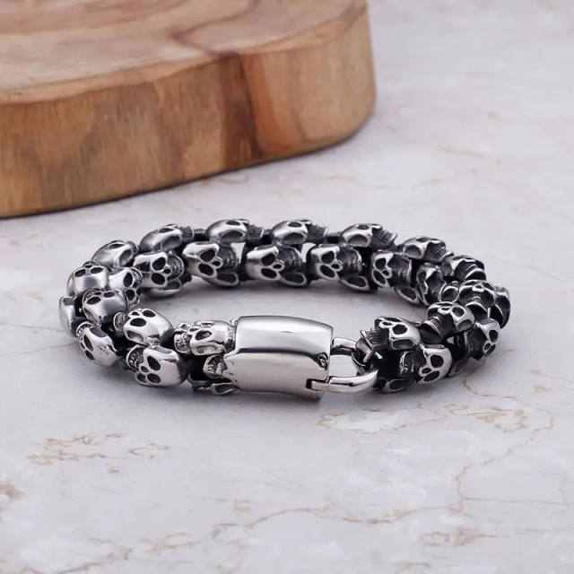 316l Stainless Steel Big Skeleton Men Bracelet