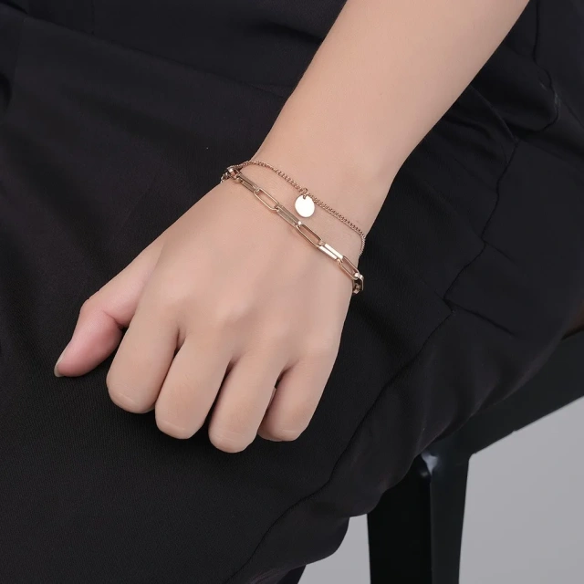 Fast Shipping Luxury Steel Chain Gold/Rose Gold/ Silver Titanium Steel Bracelet Fashion Jewelry Bracelet Jewelry for Women