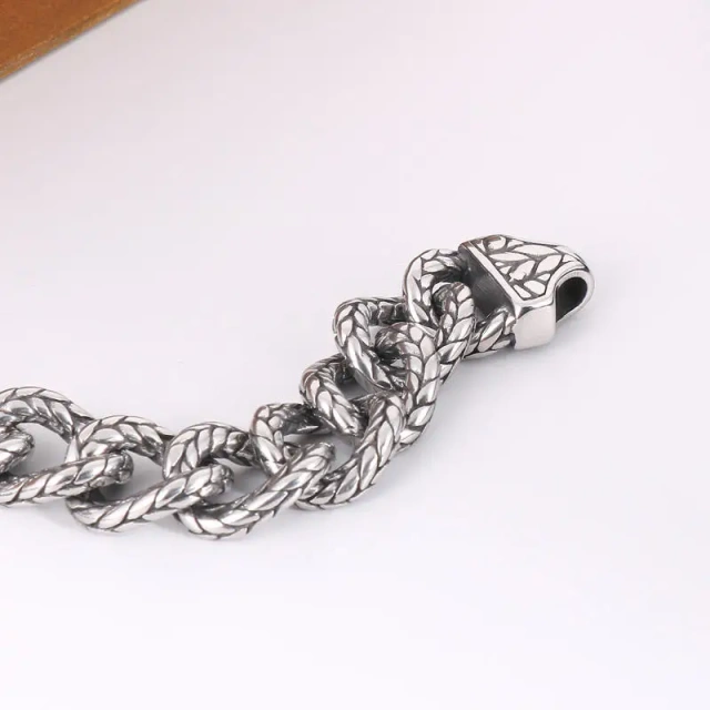 225mm Men Punk Stainless Steel Serpentine Cuban Links Bracelet