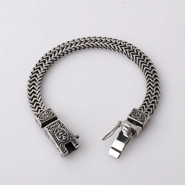 Men's Fashion Men Stainless Steel Bracelet Punk Hip Hop Bracelet Titanium Steel