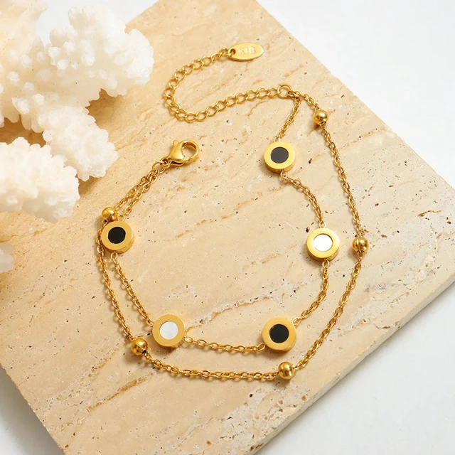 Ins Style Simple Design Stainless Steel Bracelet Chain Luxury Plated 18k Real Gold Bracelet for Women