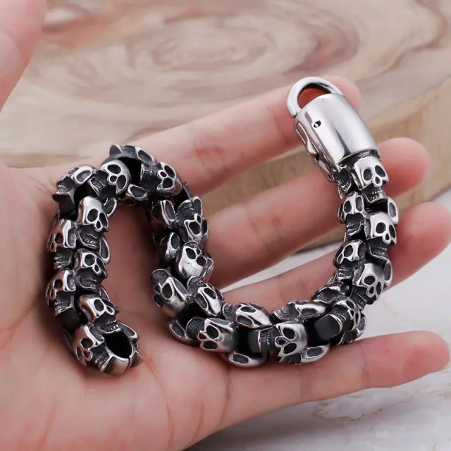 316l Stainless Steel Big Skeleton Men Bracelet