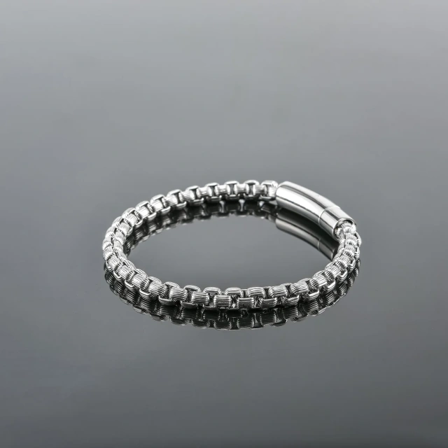 Custom Retro Style 6MM 21CM Titanium Steel Bracelet Black Silver Stainless Steel Jewelry Bracelet Chain for Men Women
