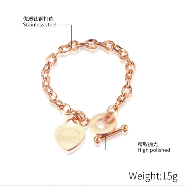 Factory Price Luxury Couple Bracelet Silver/ Gold/ Rose Gold Stainless Steel Bracelet Fashion Bracelet Jewelry for Women