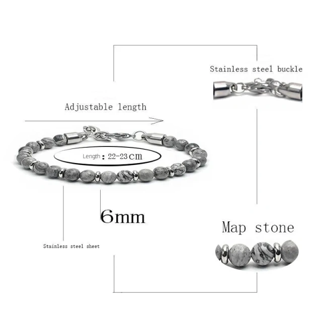 Custom 6mm Magnet Charm Beads Bracelet Stone Fashion Geometric Women Jewelry Pulsera Mujeres 6 mm Crystal