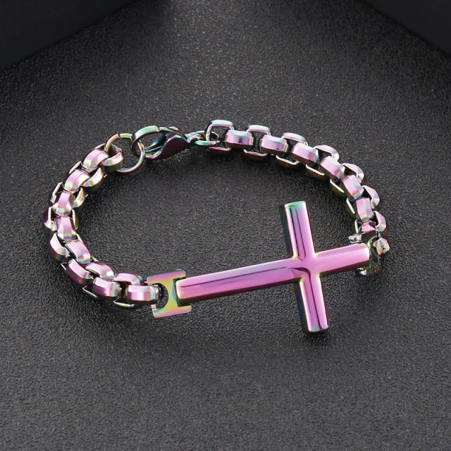 Cross Bangle Stainless Steel Bracelets for Men