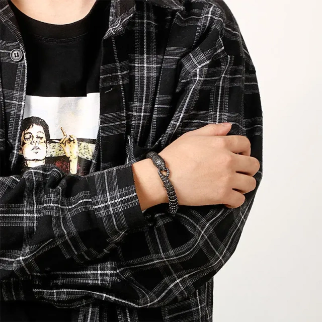 19/21/23cm 2023 New Design Customized Stainless Steel Punk Vintage Snake Bracelet & Bangle for Unisex