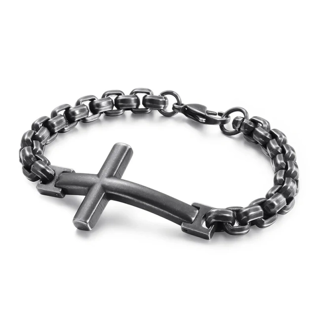 Cross Bangle Stainless Steel Bracelets for Men