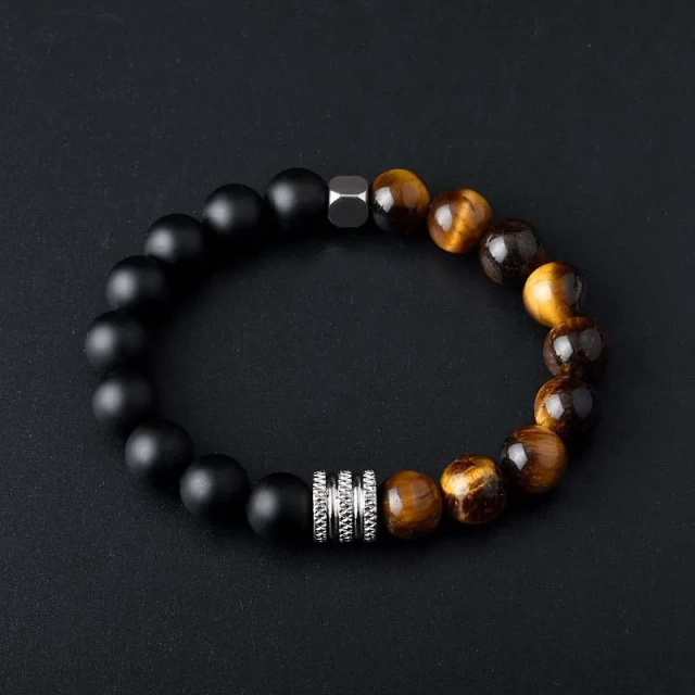 Ready to Ship Hottest 20CM Stainless Steel Bracelet Men Luxury Tiger Eye Bracelet Stone Bracelet Natural Fashion Jewelry