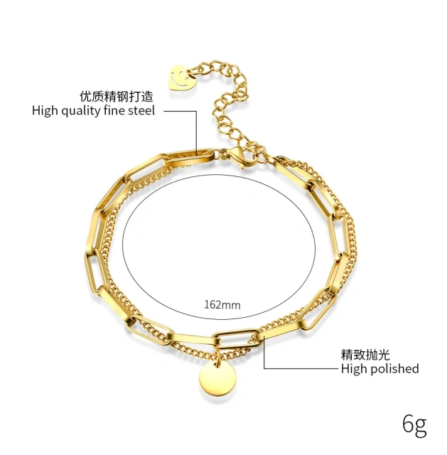 Fast Shipping Luxury Steel Chain Gold/Rose Gold/ Silver Titanium Steel Bracelet Fashion Jewelry Bracelet Jewelry for Women