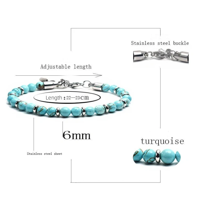 Custom 6mm Magnet Charm Beads Bracelet Stone Fashion Geometric Women Jewelry Pulsera Mujeres 6 mm Crystal